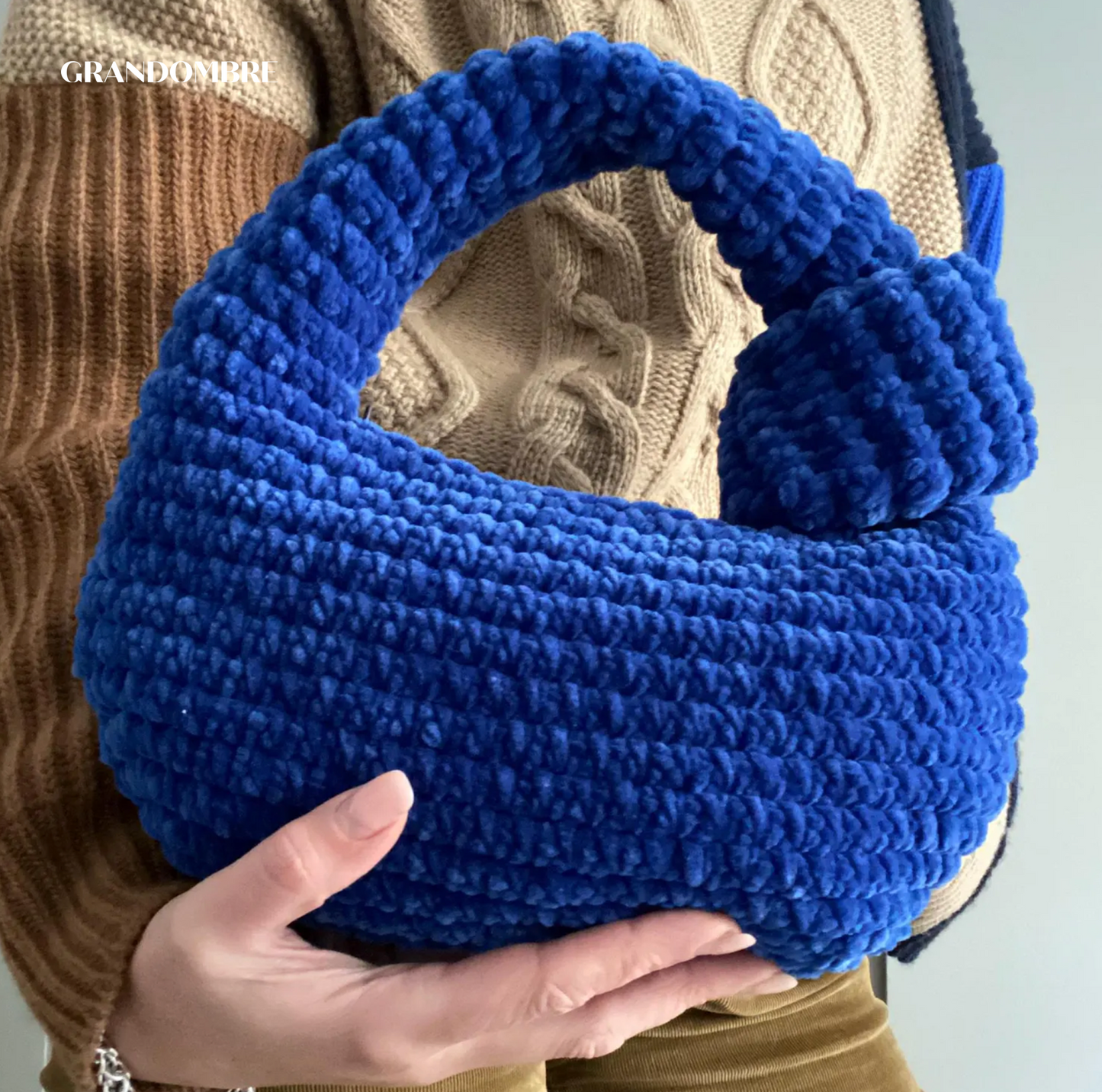 Sac à Main Douillet en Velours Crocheté